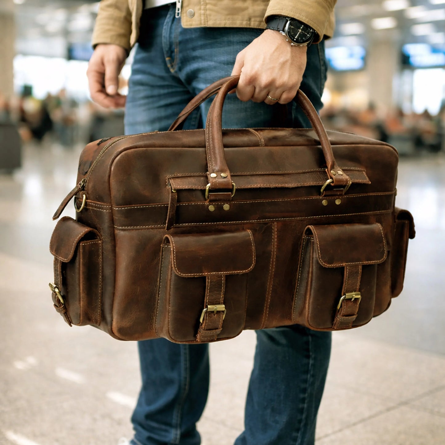 Roosevelt Buffalo Leather Satchel Messenger Bag