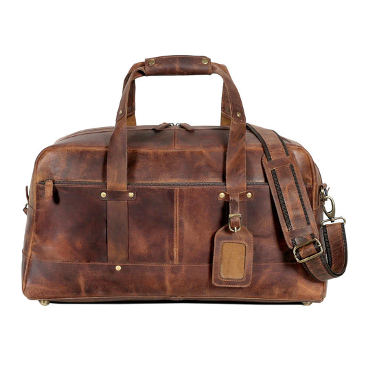 Hudson Leather Weekender Duffel Bag