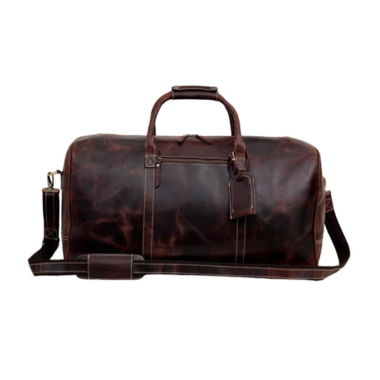 Classic Vintage Leather Travel Duffel Bag