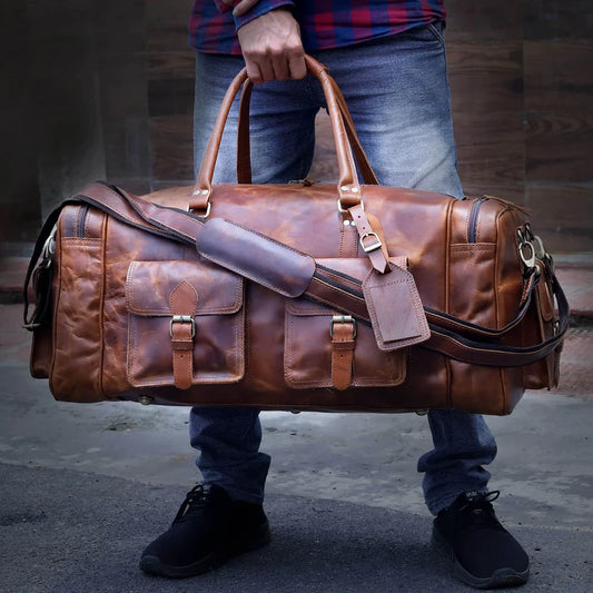 New Jersey Leather Duffel Bag