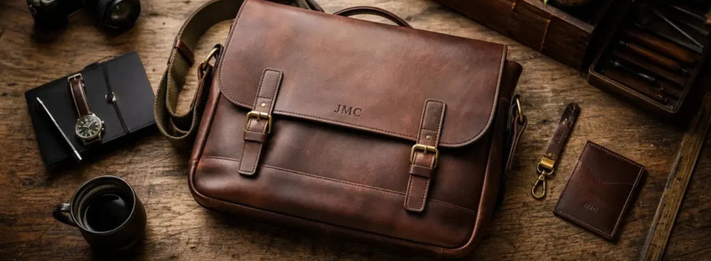 How to add personal touches to a pre-made Brown Leather Messenger Bag?