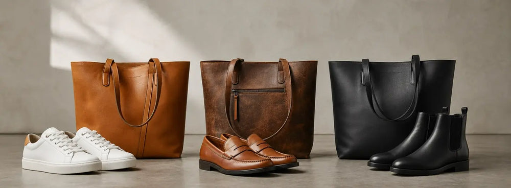 Pairing Leather Tote Bags with different types of footwear