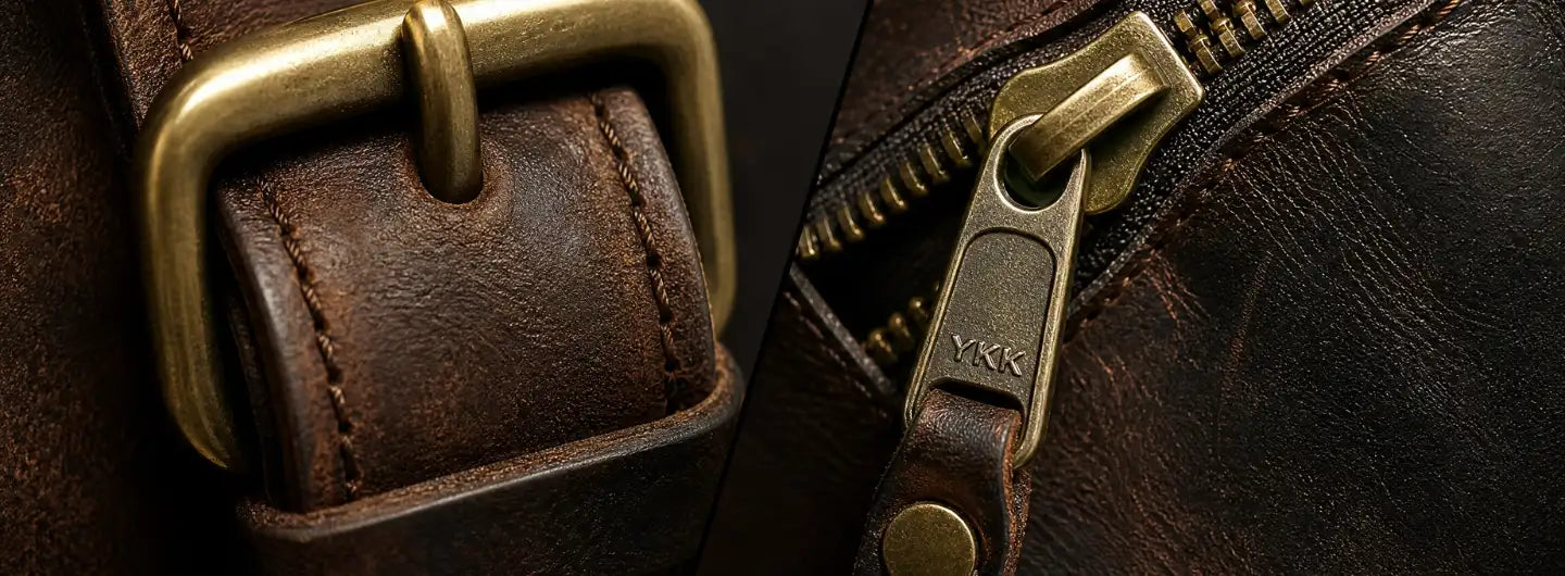 Why Solid Brass and YKK Zippers Define a High-Quality Leather Messenger Bag?