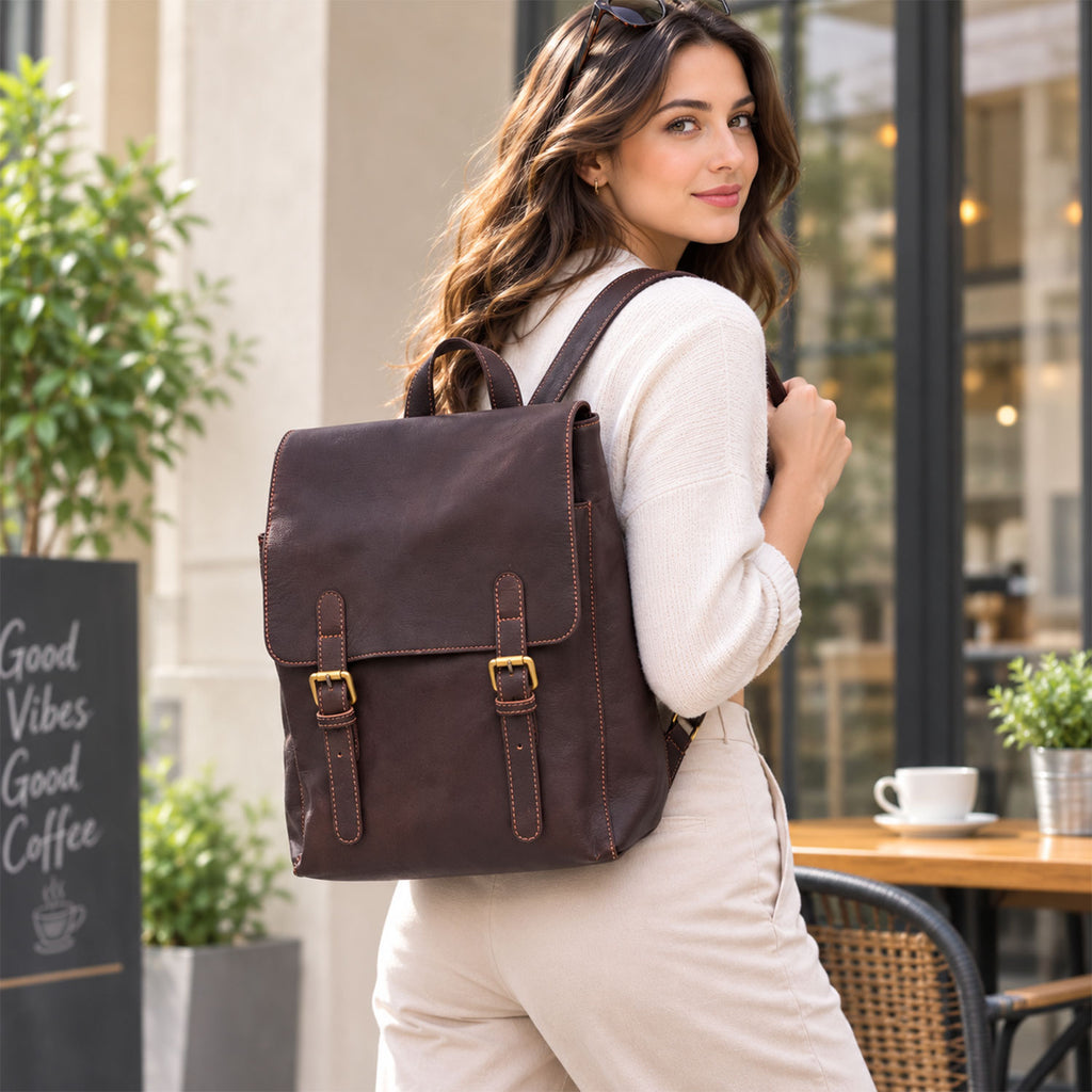 Scarlet Leather Backpack