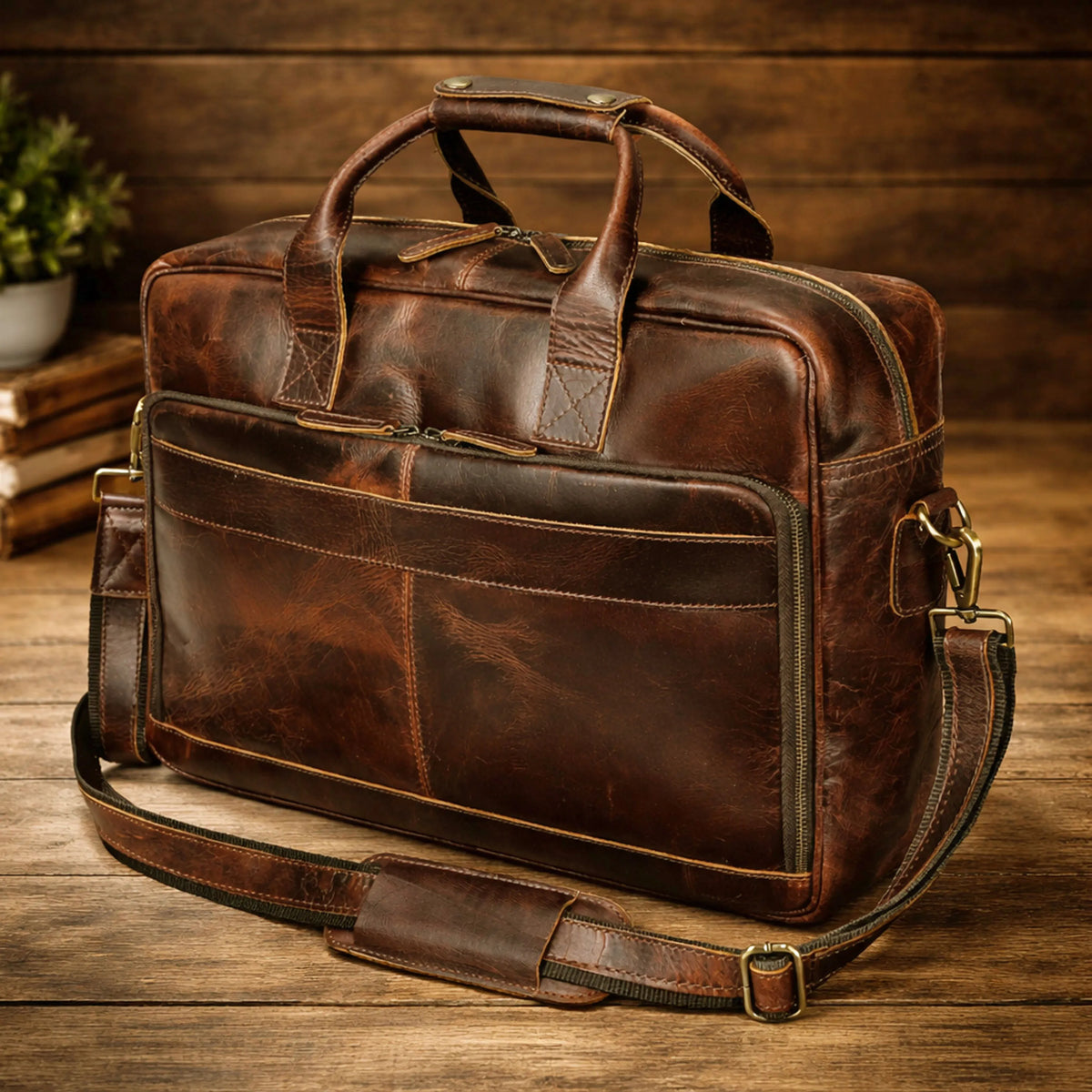 Buffalo Leather Briefcase Bag