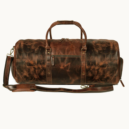 Full Grain Buffalo Leather Duffle Travel Bag