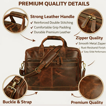 Buffalo Leather Briefcase Bag