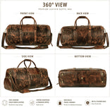 Full Grain Buffalo Leather Duffle Travel Bag