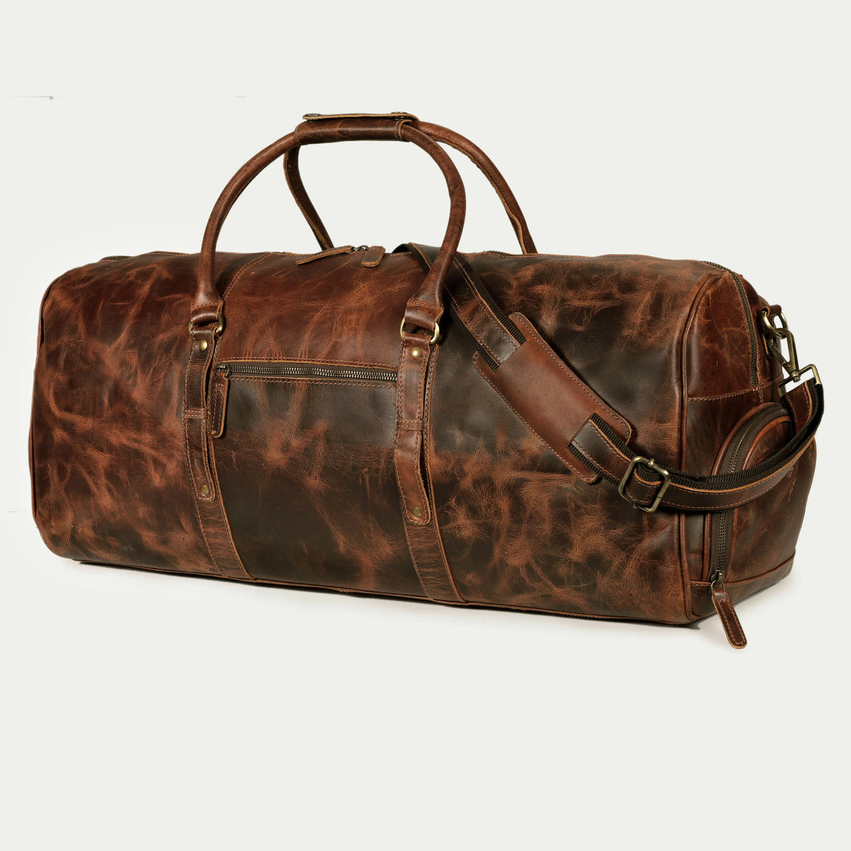 Full Grain Buffalo Leather Duffle Travel Bag