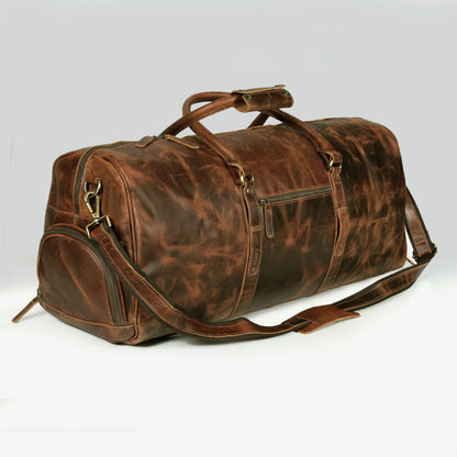 Full Grain Buffalo Leather Duffle Travel Bag