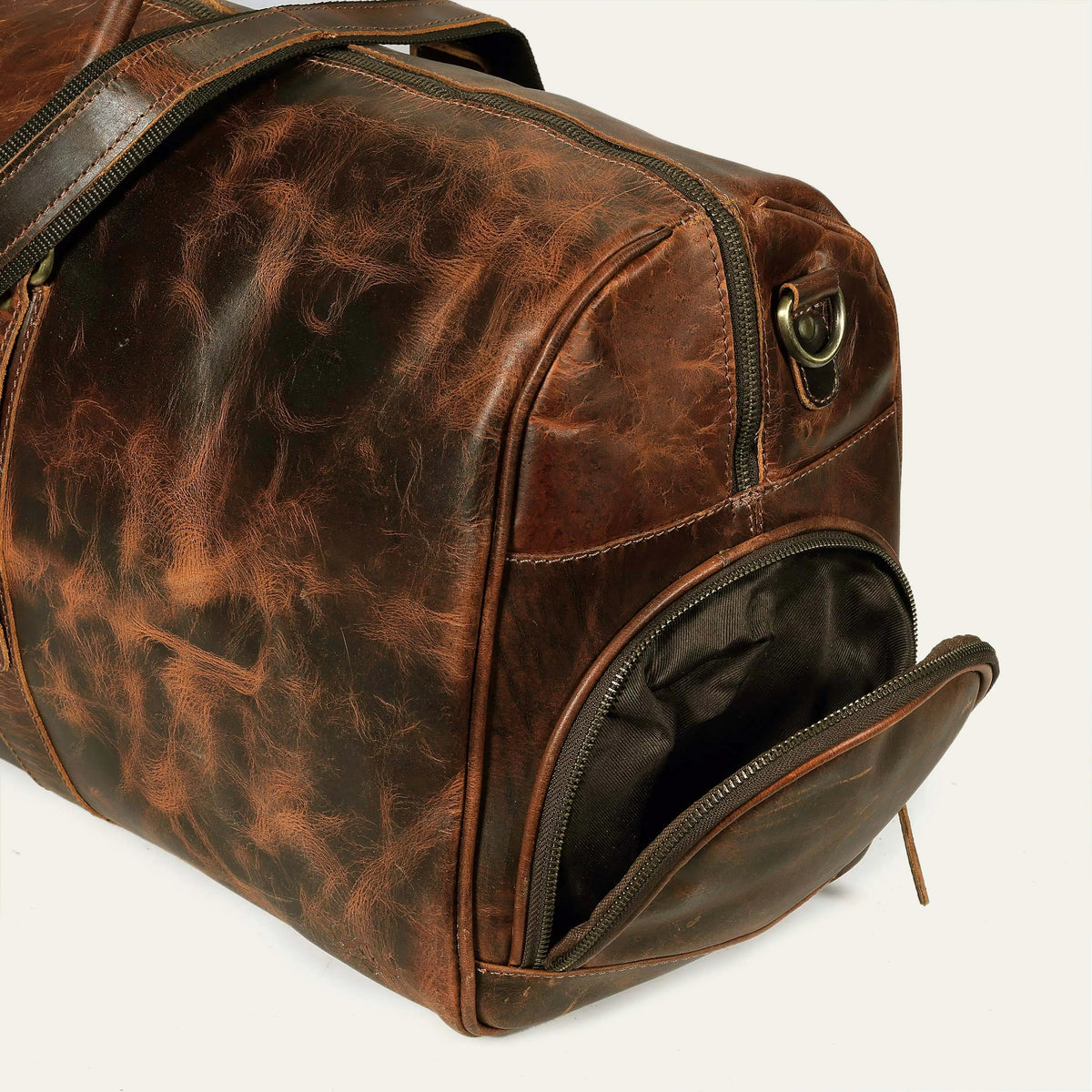 Full Grain Buffalo Leather Duffle Travel Bag