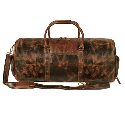 Full Grain Buffalo Leather Duffle Travel Bag