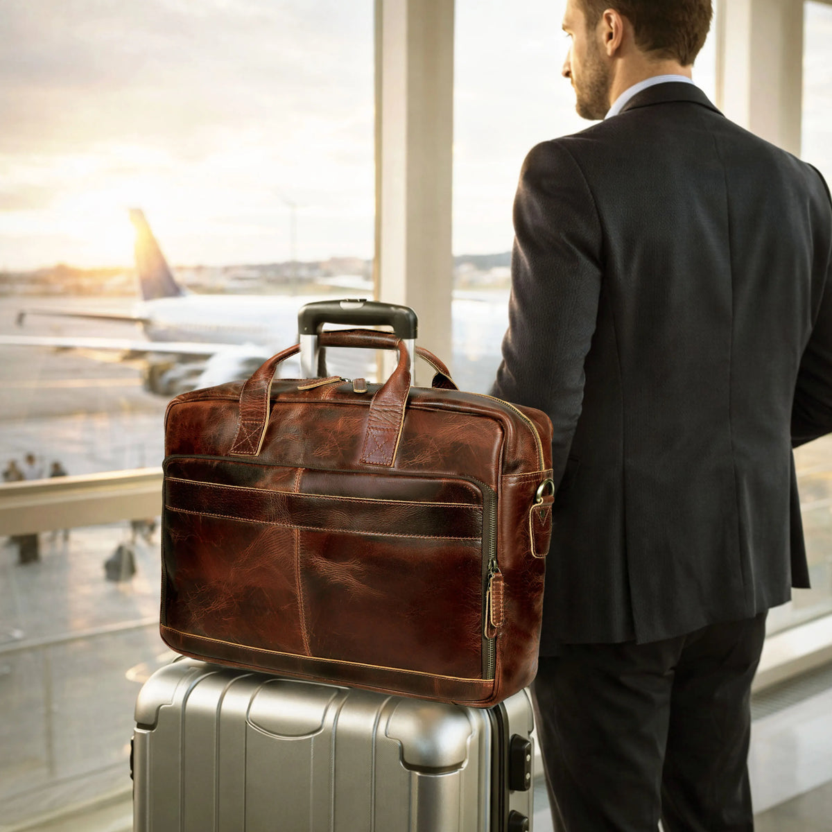 Buffalo Leather Briefcase Bag