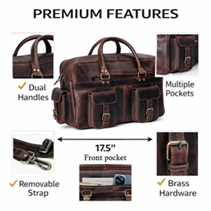 Roosevelt Buffalo Leather Satchel Messenger Bag