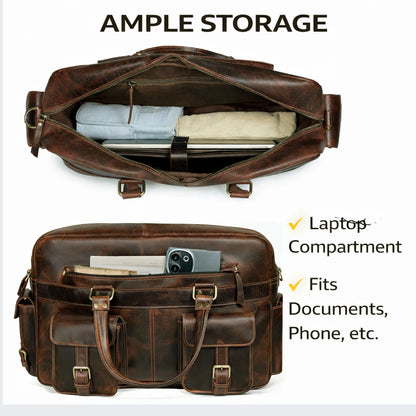 Roosevelt Buffalo Leather Satchel Messenger Bag