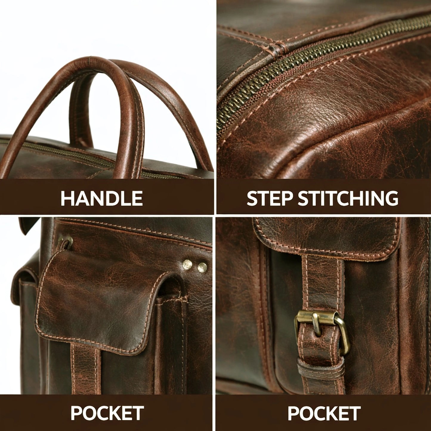 Roosevelt Buffalo Leather Satchel Messenger Bag