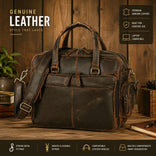 Vintage Retro Buffalo Leather Briefcase
