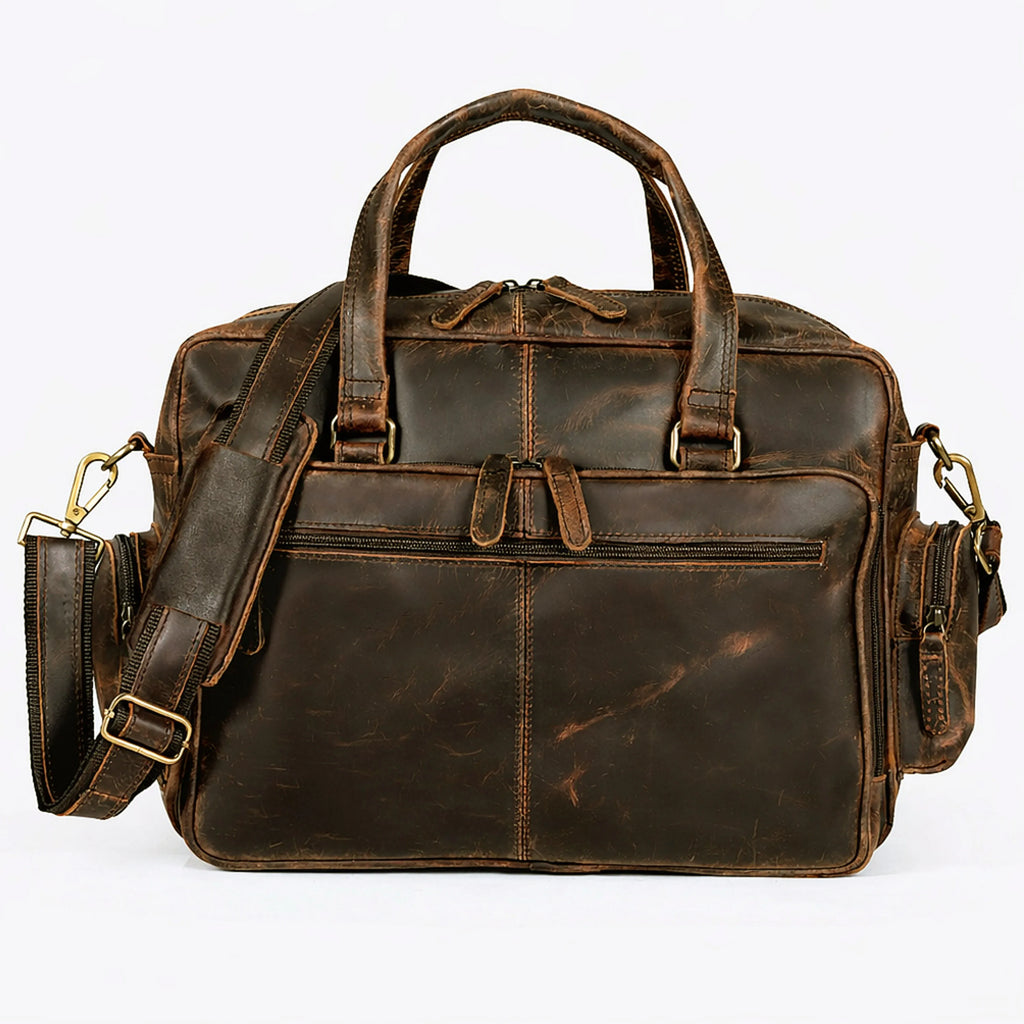 Vintage Retro Buffalo Leather Briefcase