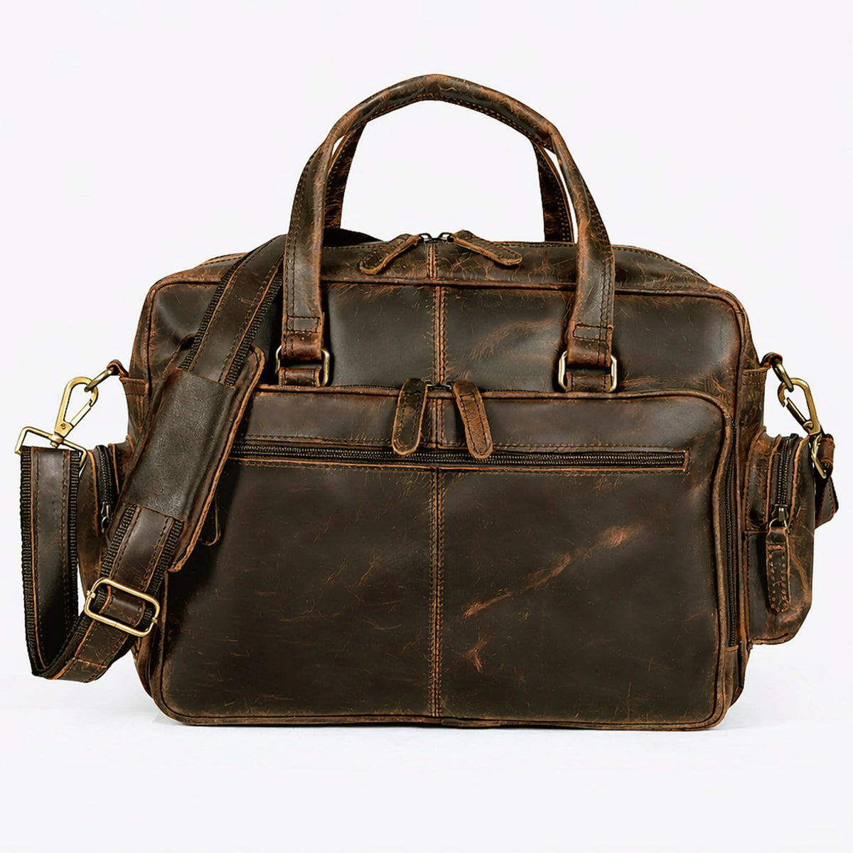 Vintage Retro Buffalo Leather Briefcase