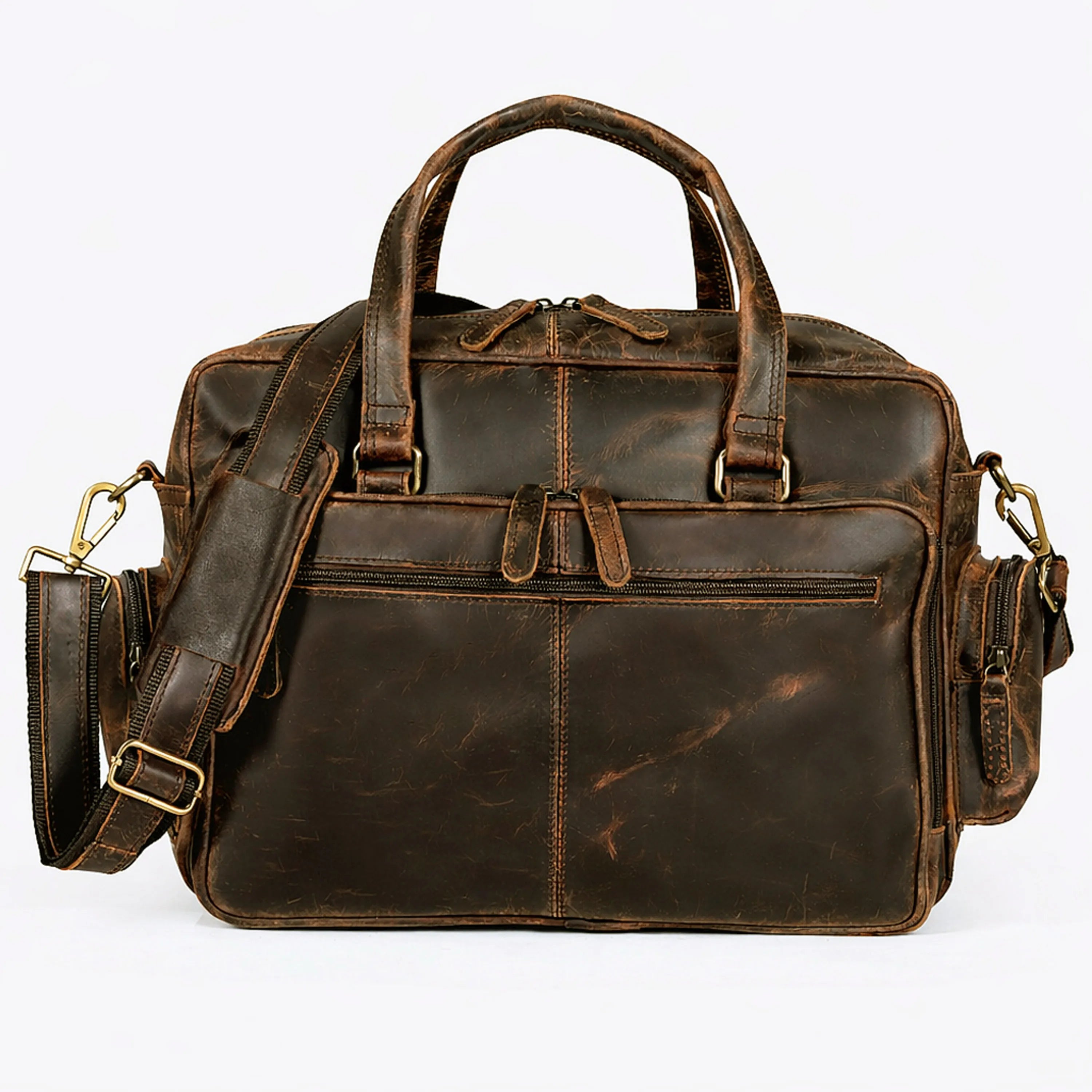 Vintage Retro Buffalo Leather Briefcase