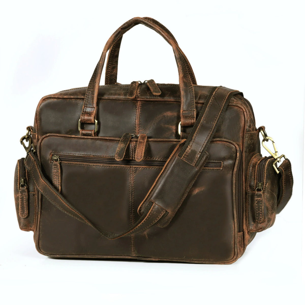 Vintage Retro Buffalo Leather Briefcase