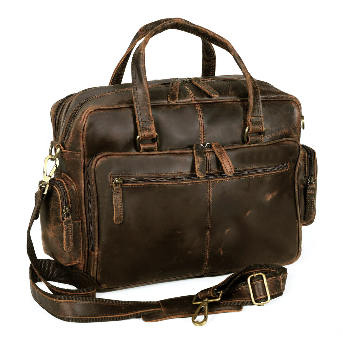 Vintage Retro Buffalo Leather Briefcase