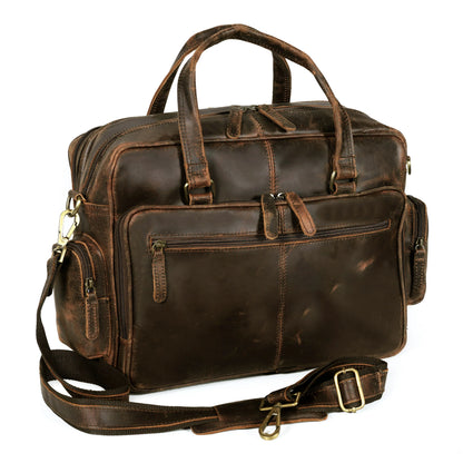 Vintage Retro Buffalo Leather Briefcase