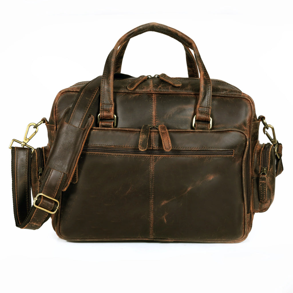 Vintage Retro Buffalo Leather Briefcase