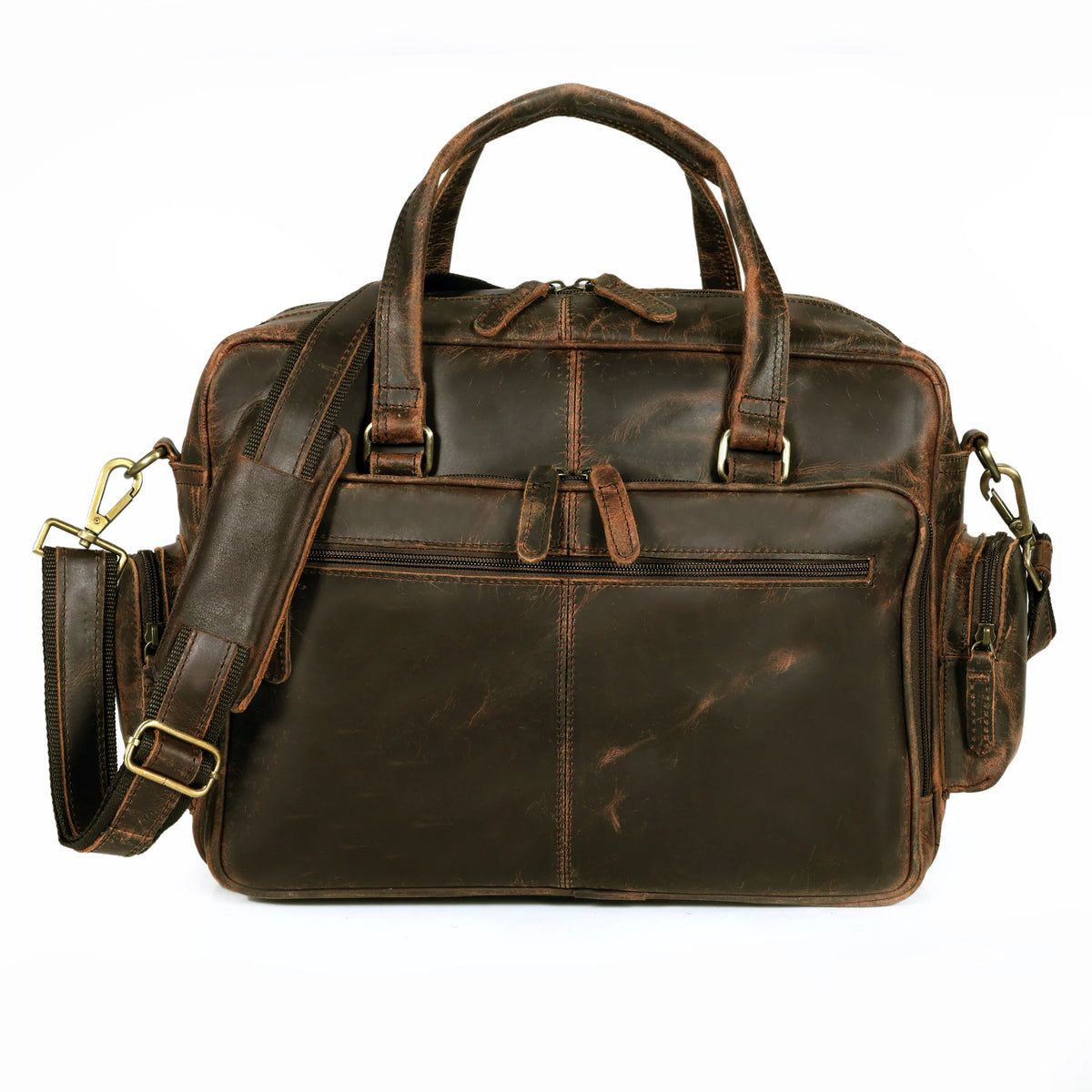 Vintage Retro Buffalo Leather Briefcase