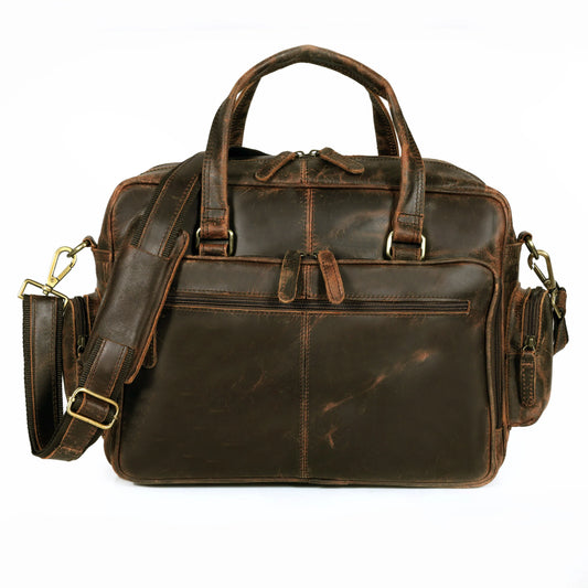 Vintage Retro Buffalo Leather Briefcase