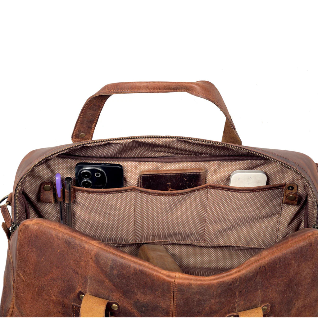 Hudson Leather Weekender Duffel Bag