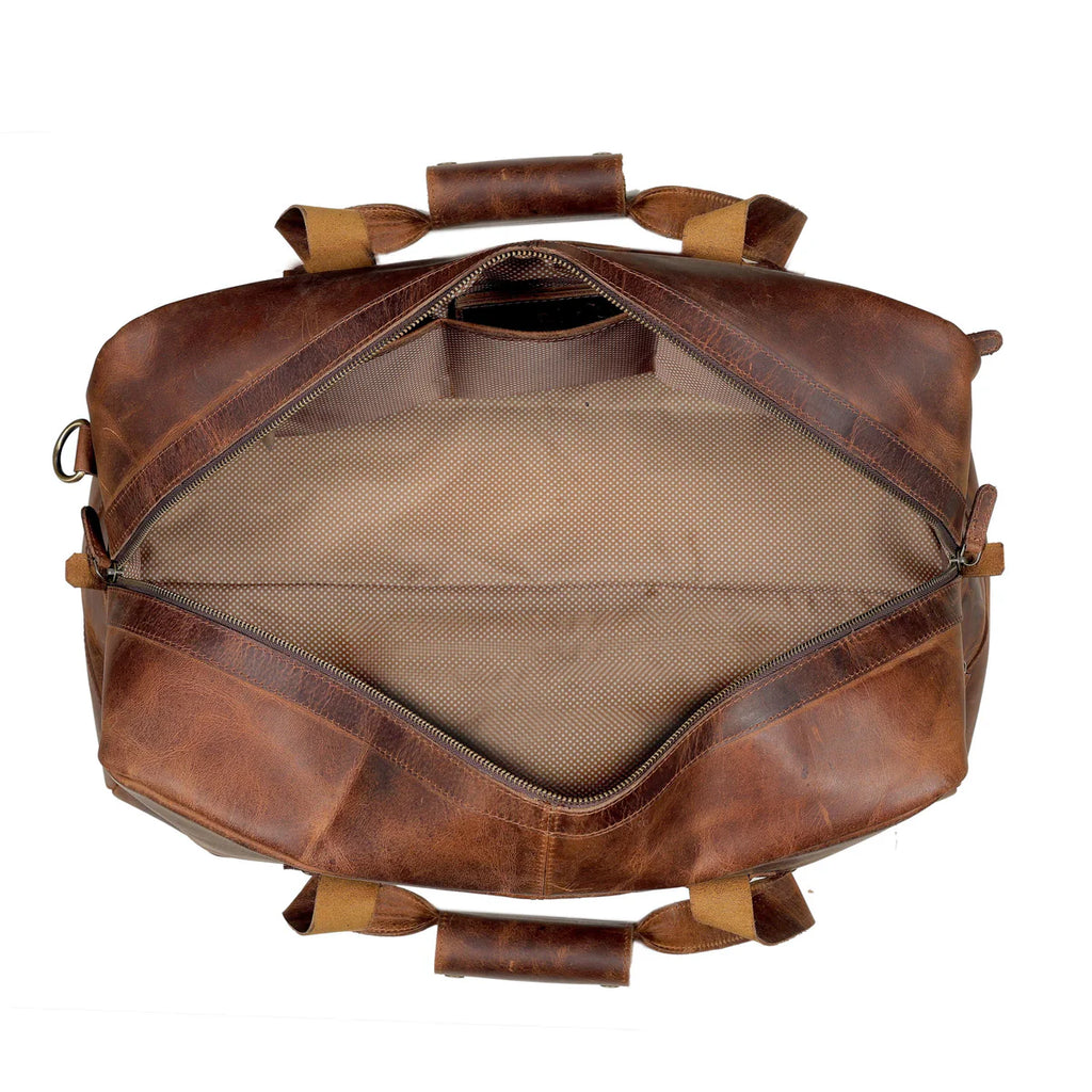 Hudson Leather Weekender Duffel Bag