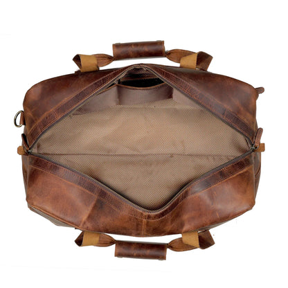 Hudson Leather Weekender Duffel Bag