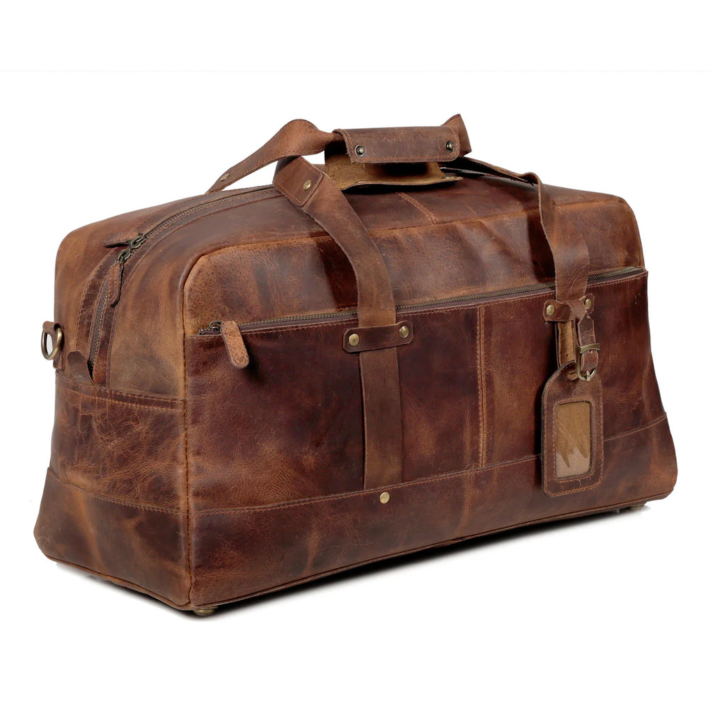 Hudson Leather Weekender Duffel Bag