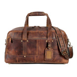Hudson Leather Weekender Duffel Bag
