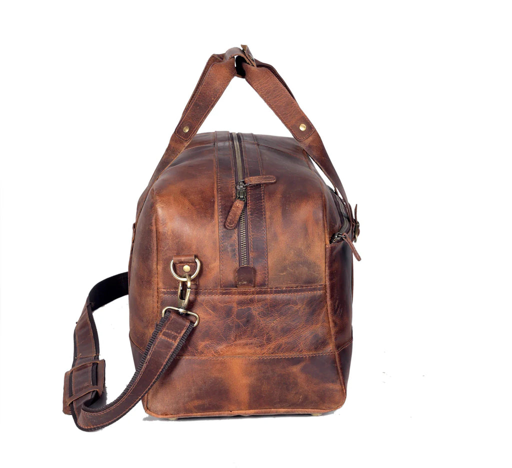 Hudson Leather Weekender Duffel Bag