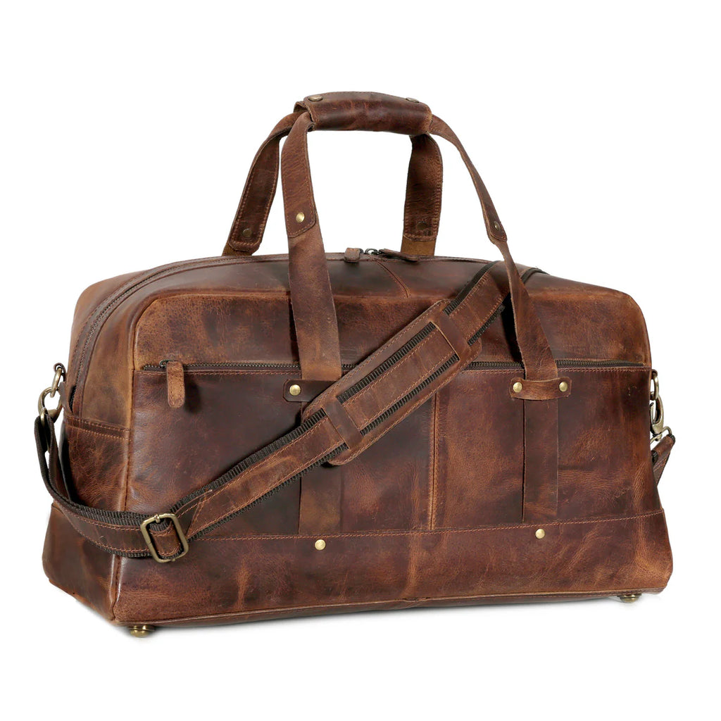 Hudson Leather Weekender Duffel Bag