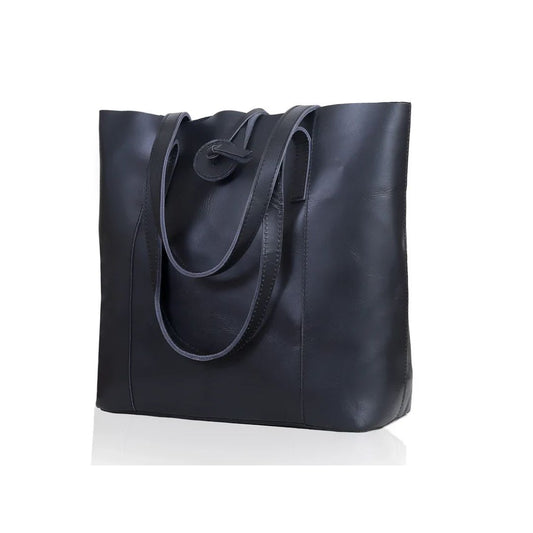 Montana Buffalo Black Leather Tote Bag