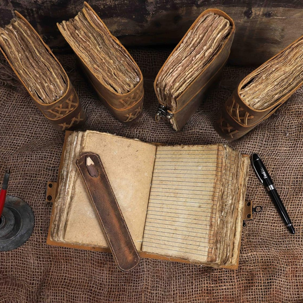 Leather Bound Vintage Journal for Women & Men - Book of Shadows - Lock Closure - 200 Pages