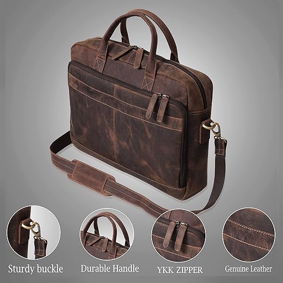 Vintage Leather Briefcase for Men