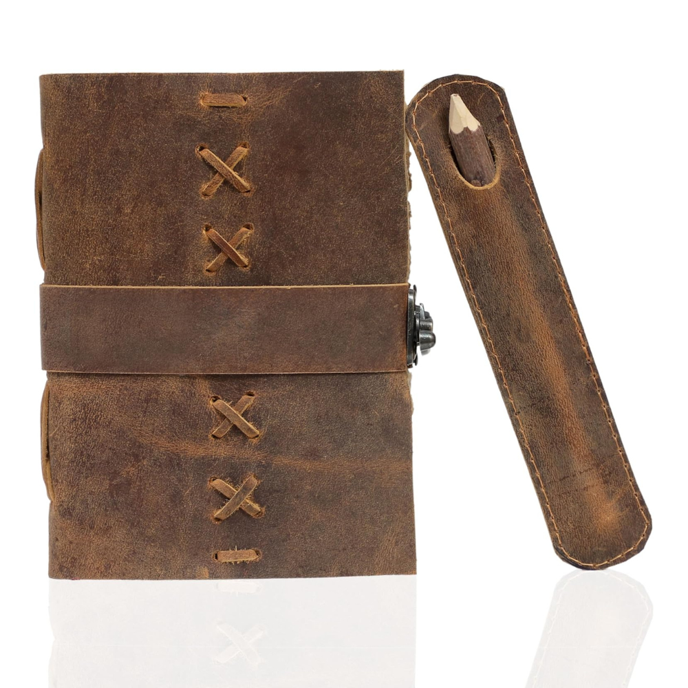 Leather Bound Vintage Journal for Women & Men - Book of Shadows - Lock Closure - 200 Pages