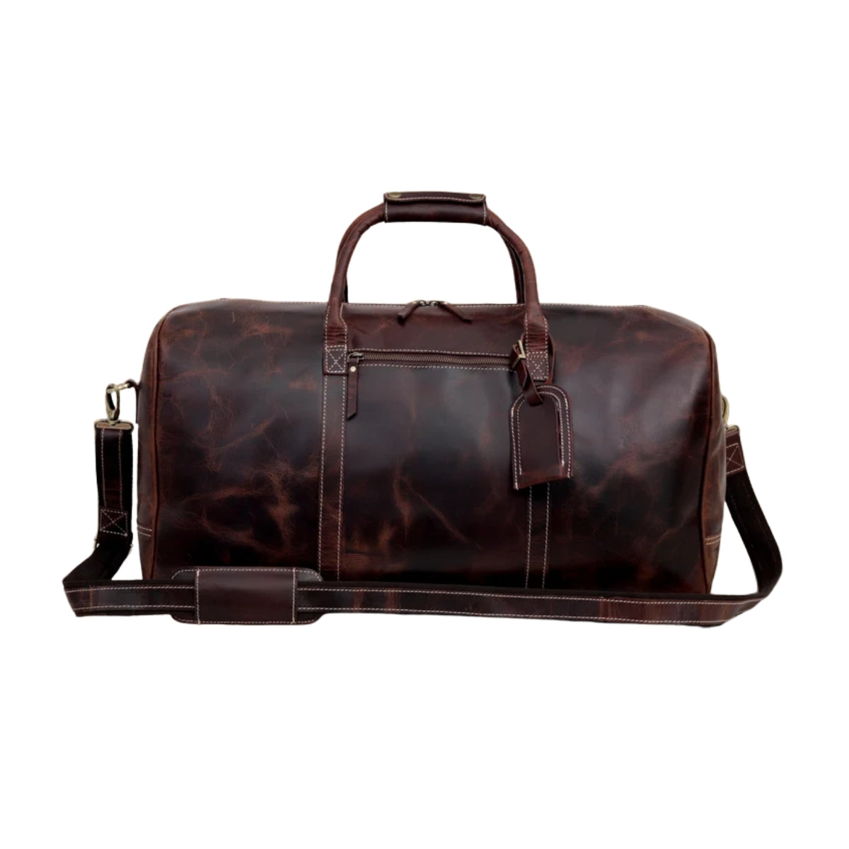 Classic Vintage Leather Travel Duffel Bag