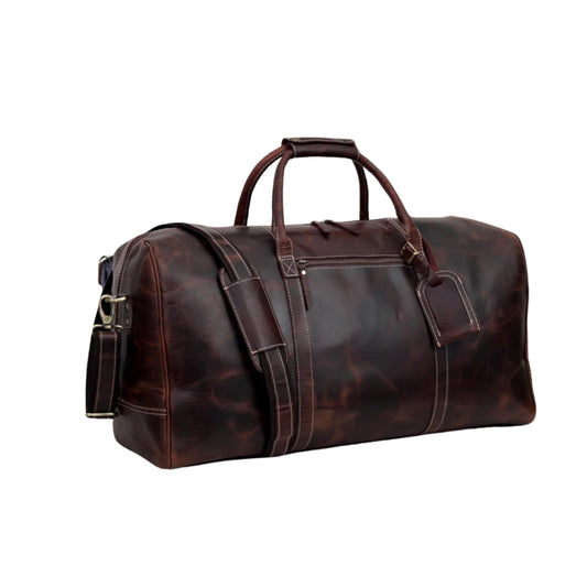 Classic Vintage Leather Travel Duffel Bag