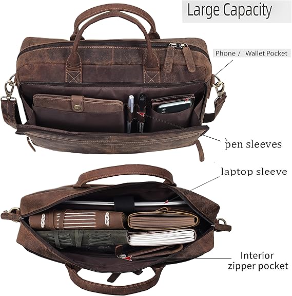 Vintage Leather Briefcase for Men