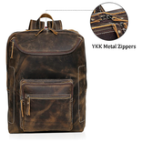Vintage Leather Backpack For Men 16" Laptop Bag