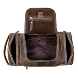 Mens Leather Travel Toiletry Bag