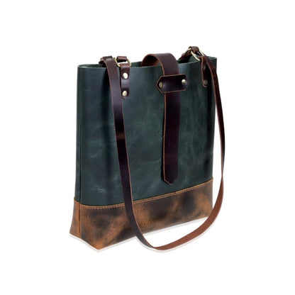 Evergreen Artisan Leather Tote – Sleek Utility with Timeless Charm