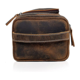 Mens Leather Travel Toiletry Bag