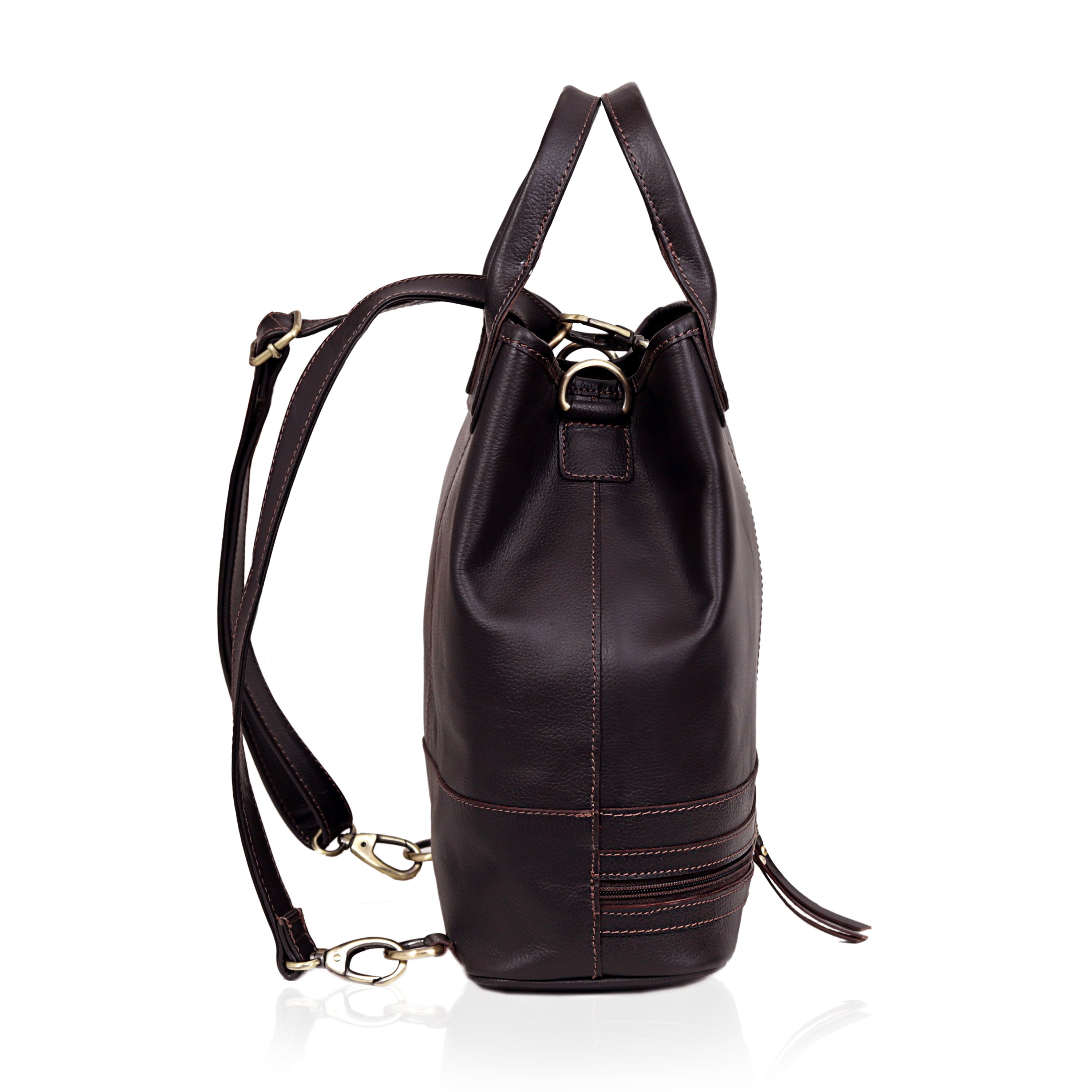 black leather sleek backpack Urban Full-Grain Leather Backpack