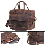Vintage 18" Leather Messenger Laptop Bag – Rugged Office & Travel Companion